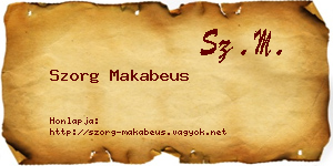 Szorg Makabeus névjegykártya